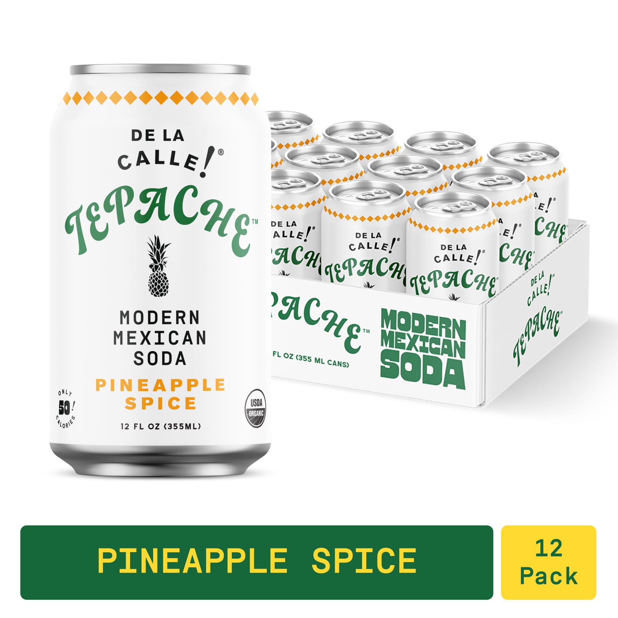 De La Calle Tepache, Pineapple Spice, Modern Mexican Soda, 12oz, 12 Pack