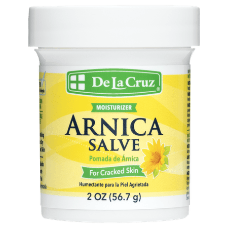 De La Cruz Arnica Salve Moisturizer for Cracked Skin, for Dry and Cracked Hands, Elbows and Feet, 2 oz Jar