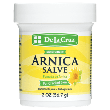 De La Cruz Arnica Salve Moisturizer for Cracked Skin, for Dry and Cracked Hands, Elbows and Feet, 2 oz Jar