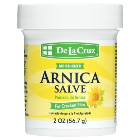 De La Cruz Arnica Salve Moisturizer for Cracked Skin, for Dry and Cracked Hands, Elbows and Feet, 2 oz Jar