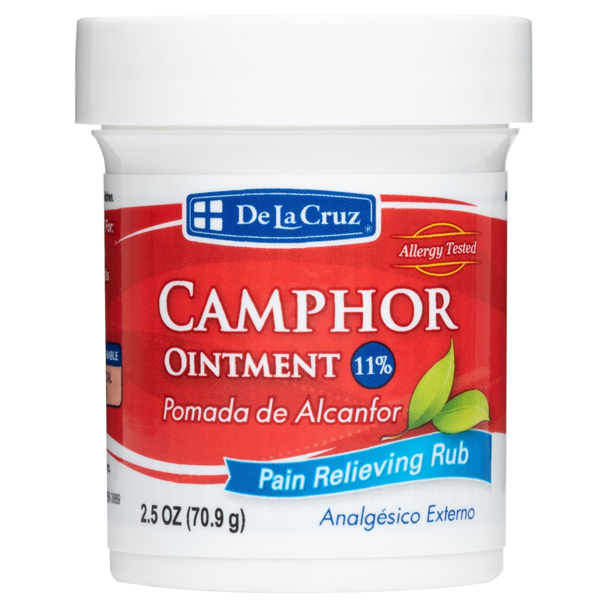 De La Cruz Camphor Liniment, Topical Pain Relief, 11% Pure USP, 2.5 oz