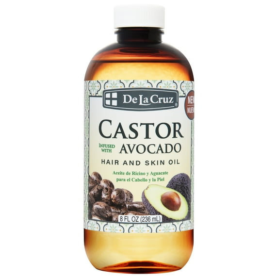 De La Cruz Castor and Avocado Oil Hair and Skin Oil - 8 fl oz (236 mL)