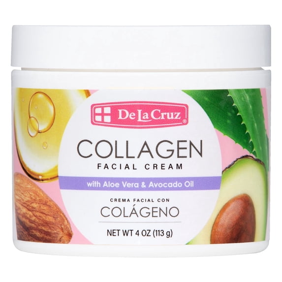De La Cruz Collagen Cream, Face and Skin Moisturizer 4 oz Jar