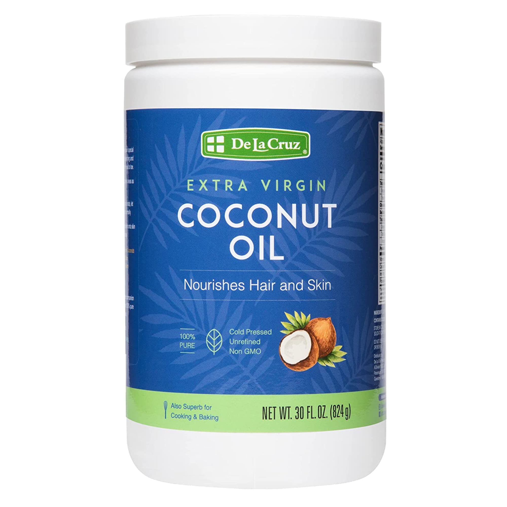 De La Cruz Extra Virgin Unrefined Coconut Oil Dry Skin and Hair