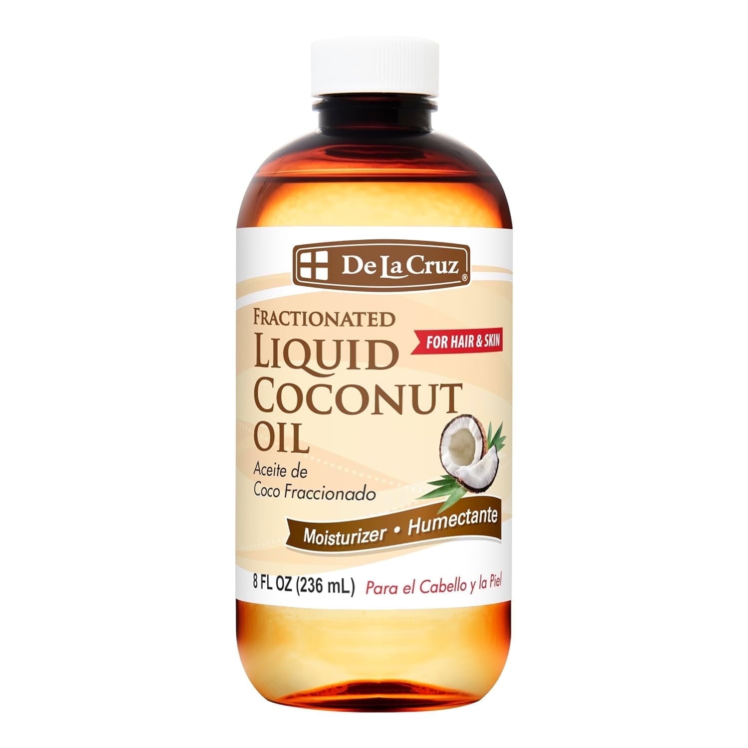 De La Cruz Fractionated Liquid Coconut Oil for Hair and Skin