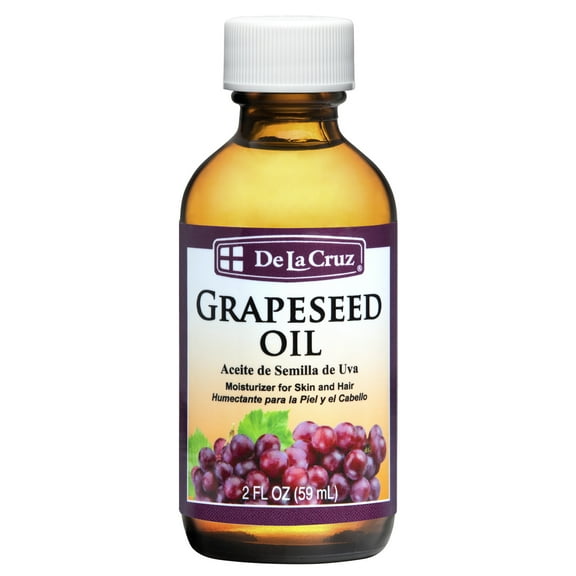 De La Cruz Grapeseed Oil - Pressed for Dry Hair and Skin Care, 2 fl Oz
