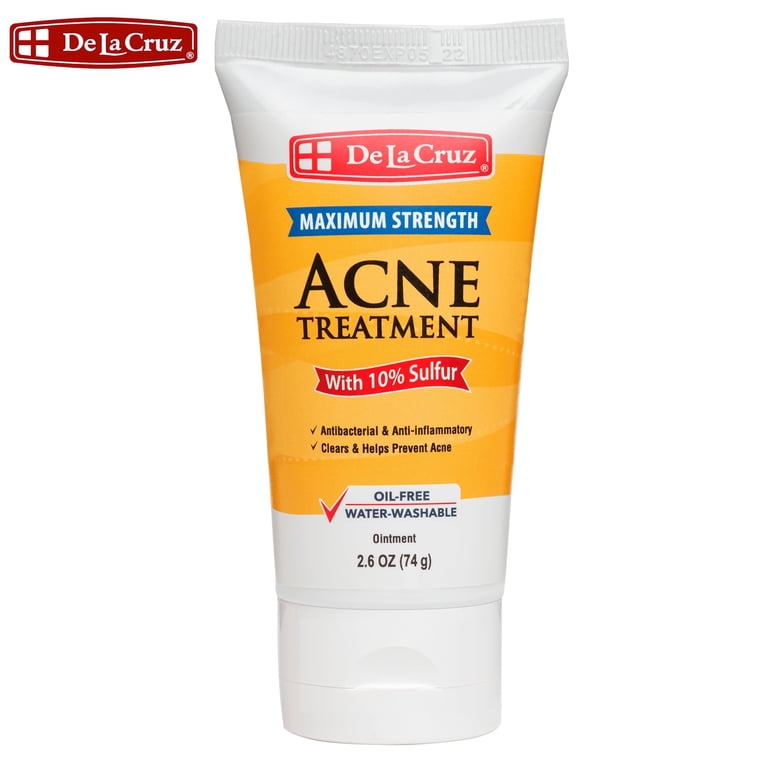 De La Cruz Acne Treatment 10% 大容量　６点 De La Cruz 10% Sulfur Acne Treatment, Clears Acne, Pimples, and