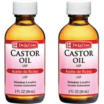 De La Cruz Pure Castor Oil for Eyelashes and Eyebrows, Hair & Skin, 2 fl Oz, 2 Pack