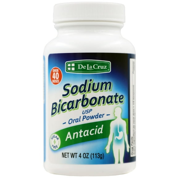 De La Cruz Baking Soda Medication, Sodium Bicarbonate Stomach Cleaner, USP Grade, 4oz