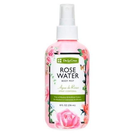 De La Cruz Pure Rose Water Body Mist, Alcohol Free, Paraben Free 8 fl oz (1 Bottle)
