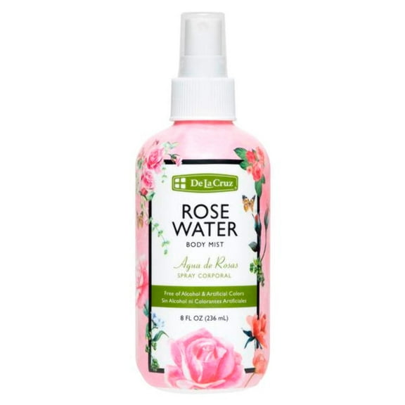 De La Cruz Pure Rose Water Body Mist, Alcohol Free, Paraben Free 8 fl oz (1 Bottle)