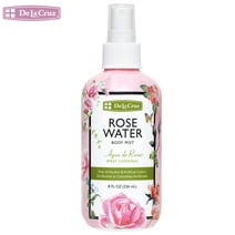De La Cruz Rose Water Spray Skin, Hair and Body Hydrating Face Mist 8 fl oz (236 mL)