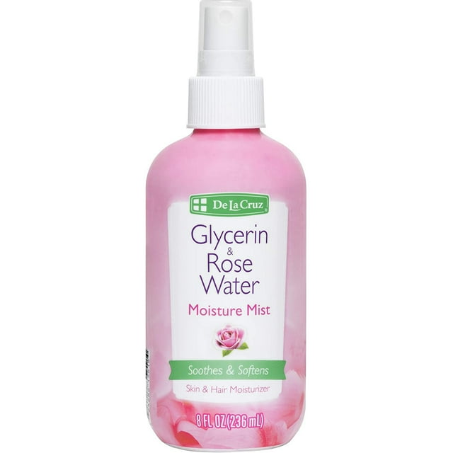 De La Cruz Rose Water & Glycerin Facial Care Spray, Hydrating Mist for