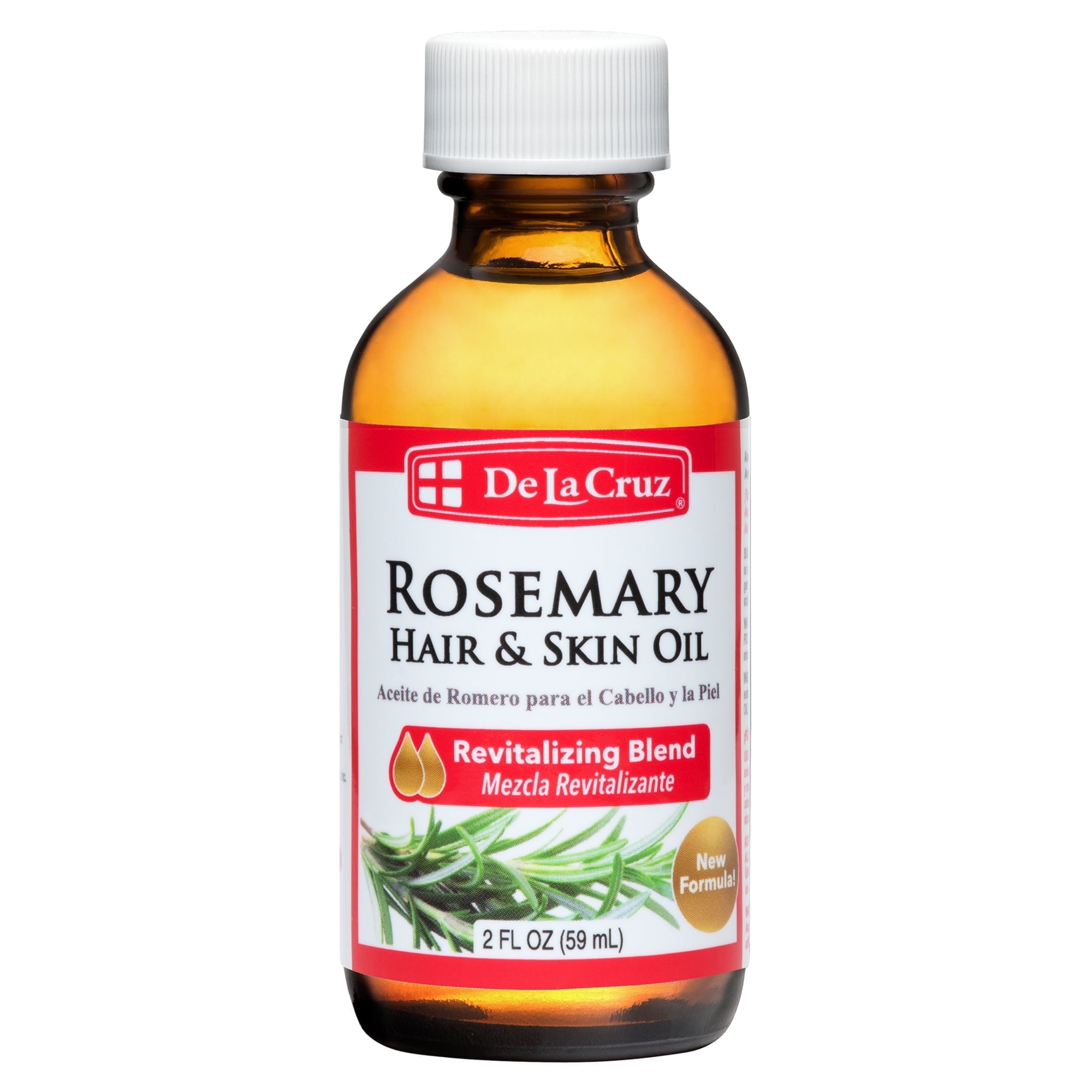 De La Cruz Rosemary Hair \u0026 Skin Oil Revitalizing Blend, Hair \u0026 Skin Moisturizer, 2 FL oz