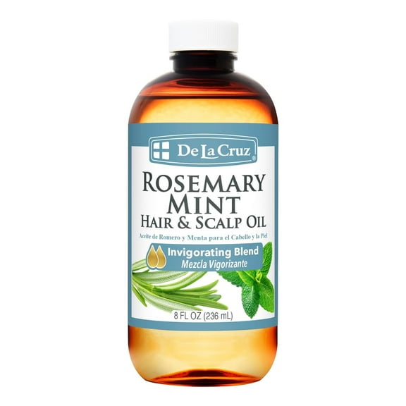 De La Cruz, Rosemary Mint Oil, Nourishing Hair and Scalp Treatment, Enriched with Castor Oil, 8 FL OZ. (236 mL)