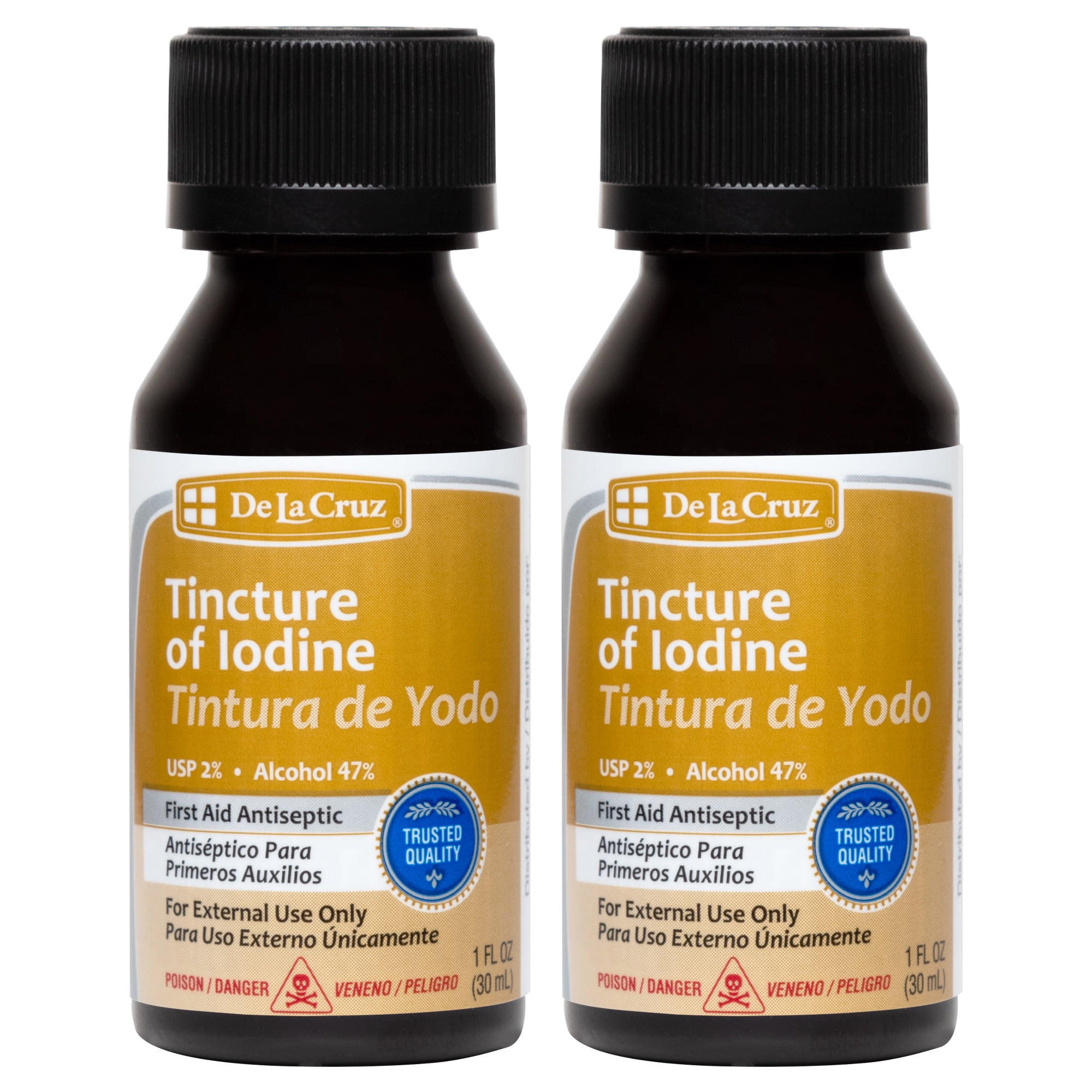 De La Cruz Tincture of Iodine First Aid Natural Antiseptic Tintura