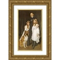 thumbnail image 1 of De La Gandara, Antonio 12x18 Gold Ornate Wood Framed with Double Matting Museum Art Print Titled - Portrait of a Family With Their Collie, 1 of 4