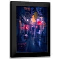 thumbnail image 1 of De La, Javier 13x18 Black Modern Framed Museum Art Print Titled - Tokyo Blue Rain, 1 of 5