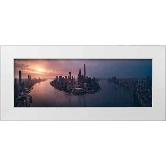 De La, Javier 14x7 White Modern Wood Framed Museum Art Print Titled - Flying Shanghai