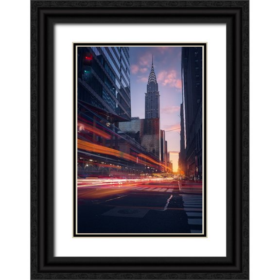 De La, Javier 17x24 Black Ornate Wood Framed with Double Matting Museum Art Print Titled - Good Morning Nyc