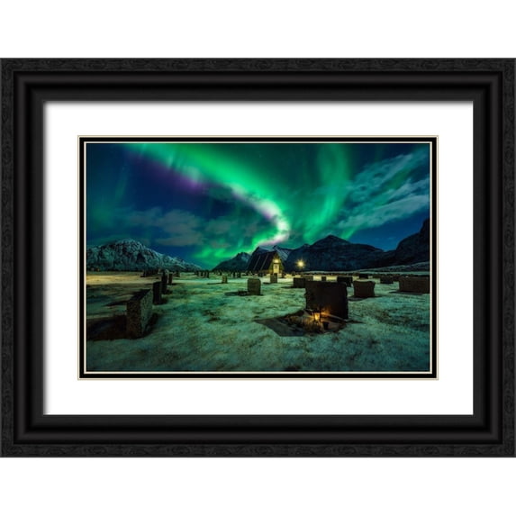 De La, Javier 18x13 Black Ornate Wood Framed with Double Matting Museum Art Print Titled - Dacing All Night Long Ii
