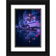 thumbnail image 1 of De La, Javier 23x32 Black Ornate Wood Framed with Double Matting Museum Art Print Titled - Tokyo Blue Rain, 1 of 4