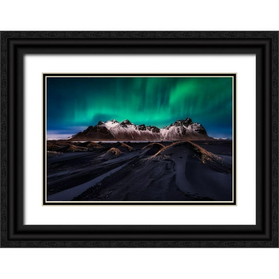 De La, Javier 24x17 Black Ornate Wood Framed with Double Matting Museum Art Print Titled - Enchanted Stokksnes