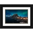 thumbnail image 1 of De La, Javier 32x21 Black Ornate Wood Framed with Double Matting Museum Art Print Titled - Dancing Over Hamnoy, 1 of 4