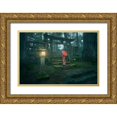 thumbnail image 1 of De La, Javier 32x23 Gold Ornate Wood Framed with Double Matting Museum Art Print Titled - Okunoin Cemetery, 1 of 4