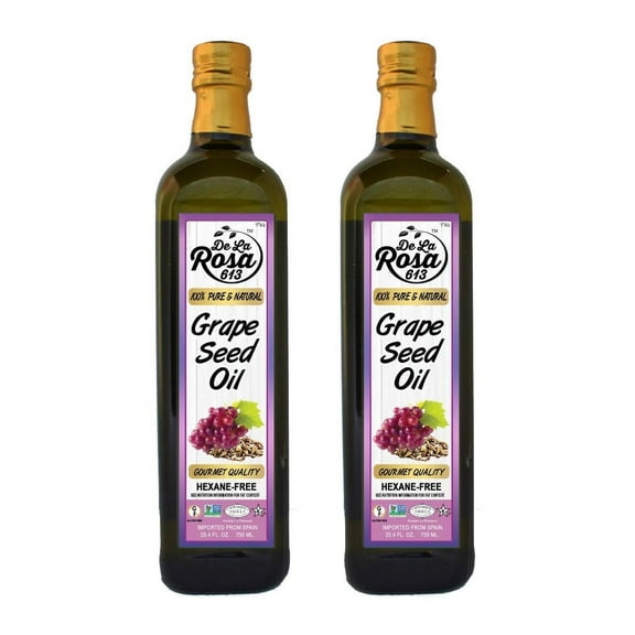 Delarosa613 Grape Seed Oil, 100% Pure, Expeller Pressed & Hexane Free, 25.4 Oz (Pack of 2)