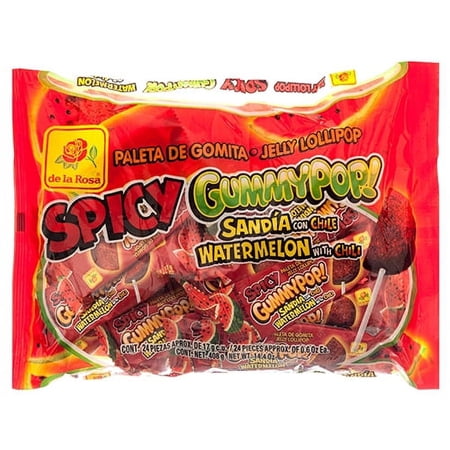 De La Rosa 24ct Spicy Gummy Pop Watermelon W / Chi