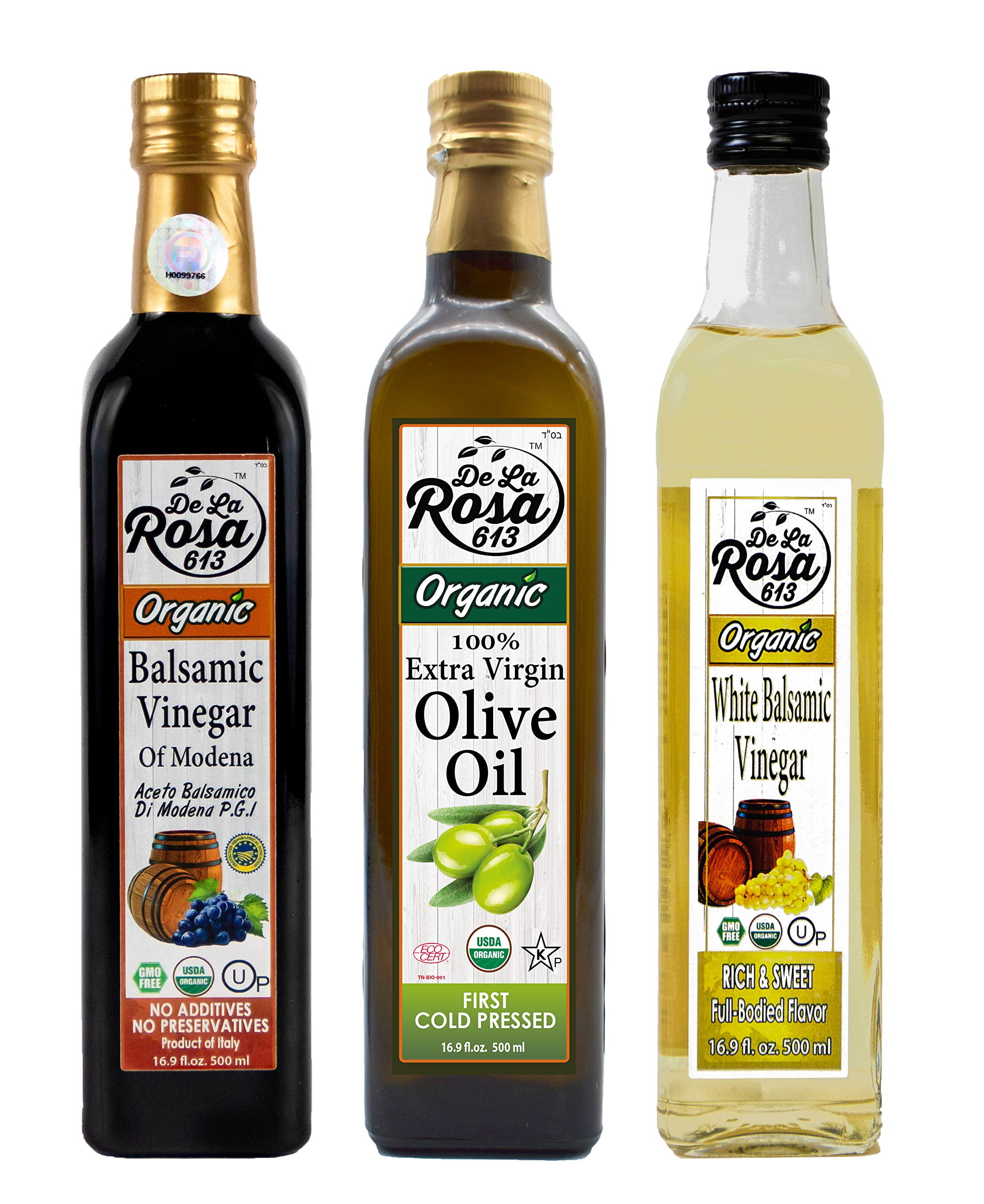De La Rosa Extra Virgin Olive Oil, Balsamic & White Balsamic Vinegar