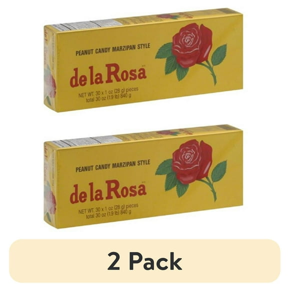 De La Rosa Mazapan Marzipan - Mexican Peanut Candy, 30-Piece Box