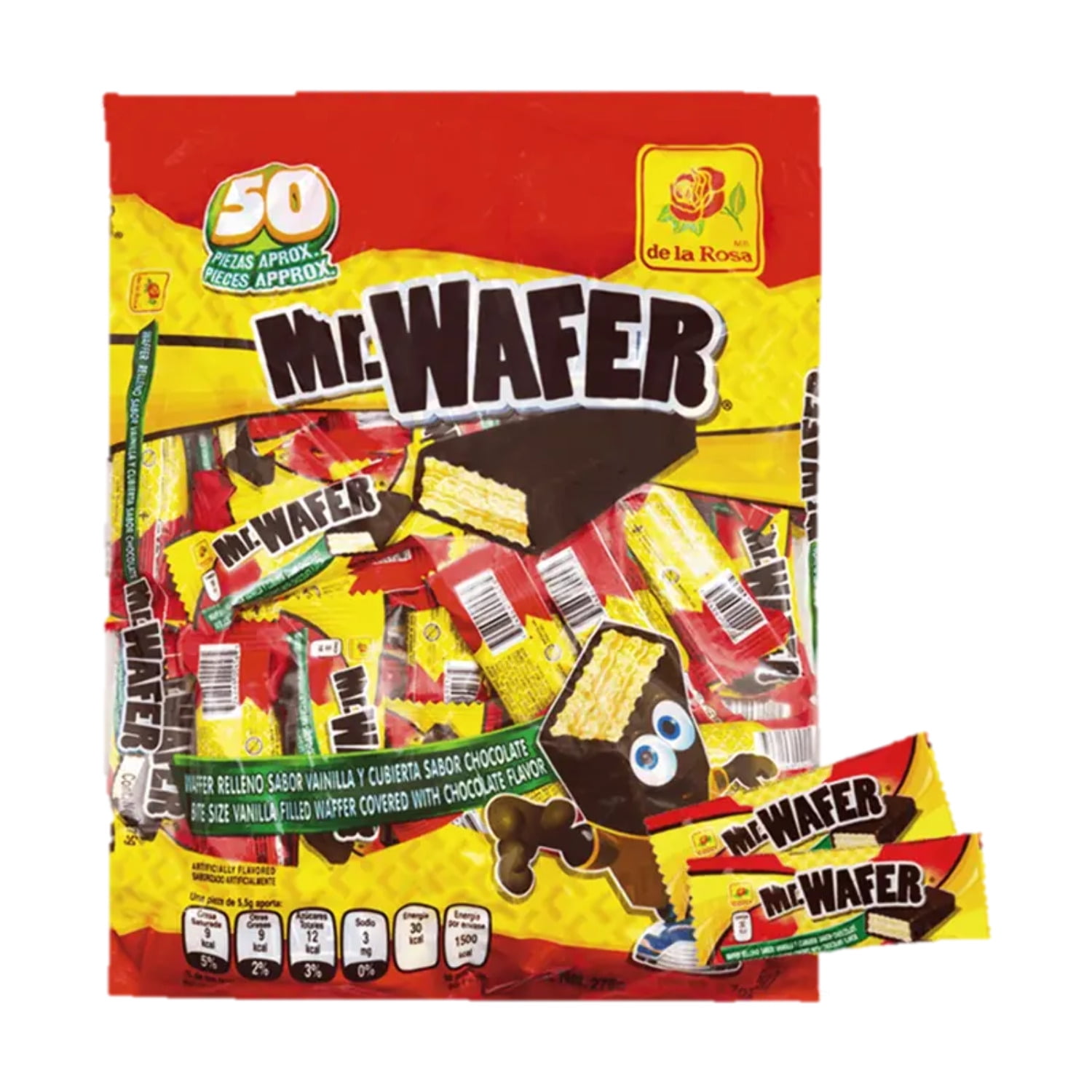 De La Rosa Mr Wafer Chocolate Covered 50ct