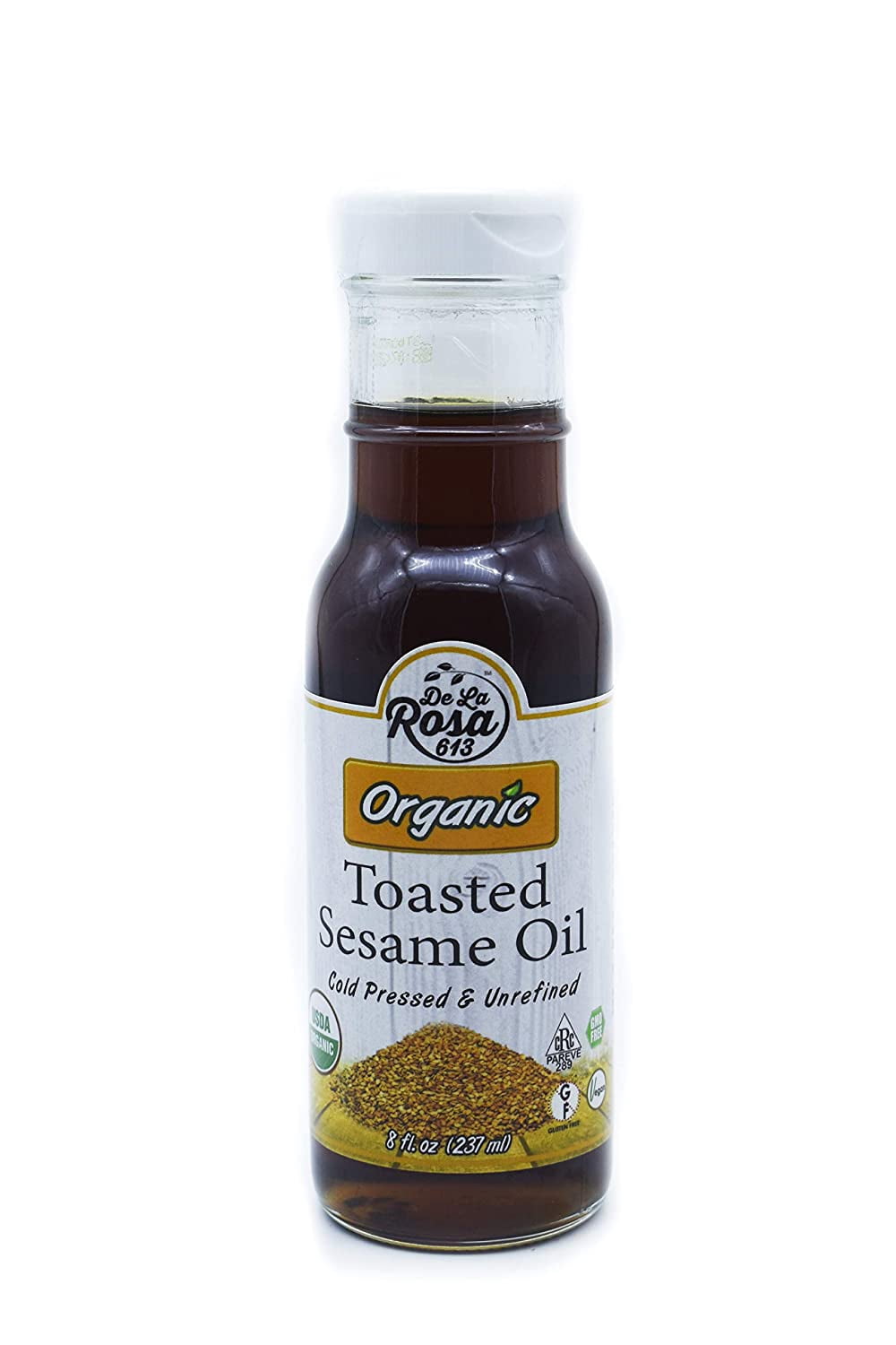 De La Rosa ORGANIC Toasted Sesame Oil, ColdPressed, NonGMO, Gluten