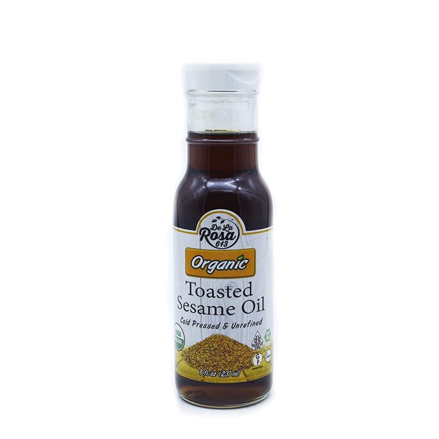 De La Rosa ORGANIC Toasted Sesame Oil, ColdPressed, NonGMO, GlutenFree, Kosher, Great for