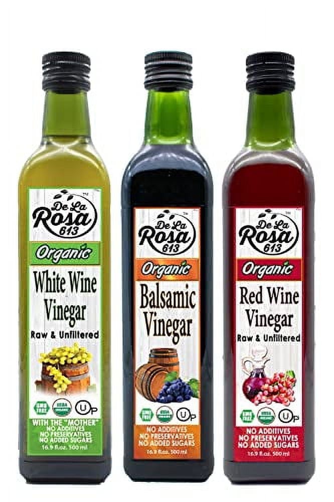 De La Rosa613 White Wine, Red Wine & Balsamic Vinegar Wineskin, 16.9 Oz (Pack of 3)