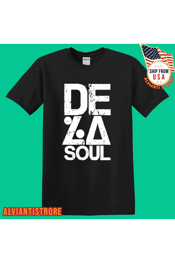 De La Soul Men's Black T-Shirt Size S - 5XL