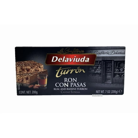 De La Viuda Rum and Raisins Turron, 7 Ounces