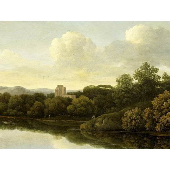 De Lagoor Wooded Landscape River Extra Large XL Wall Art Poster Print