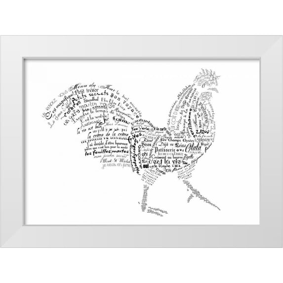 De Lauzun, Marion 14x11 White Modern Wood Framed Museum Art Print Titled - As The French Say-Rooster