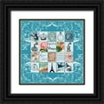thumbnail image 1 of De Lauzun, Marion  15x15 Black Ornate Wood Framed with Double Matting Museum Art Print Titled - Paris Stamps Grey, 1 of 4