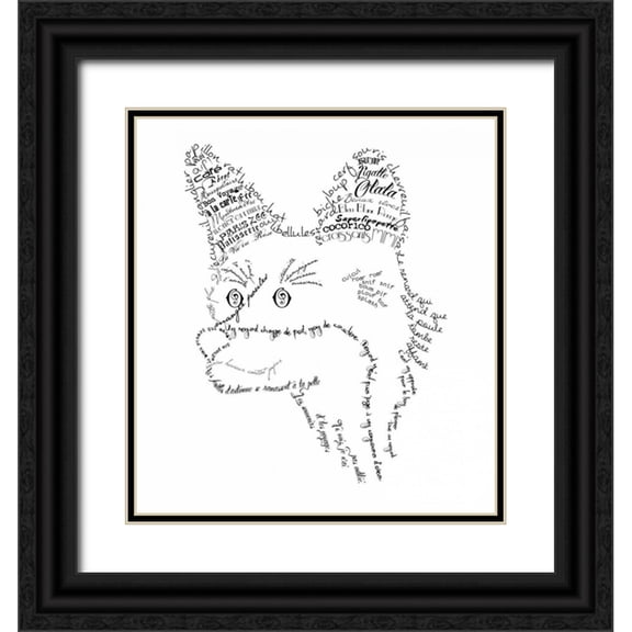 De Lauzun, Marion 15x16 Black Ornate Wood Framed with Double Matting Museum Art Print Titled - French Fox