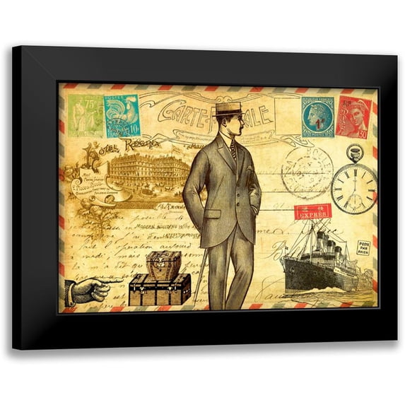 De Lauzun, Marion 24x18 Black Modern Framed Museum Art Print Titled - Vintage Paris Postcard Monsieur