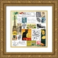 thumbnail image 1 of De Lauzun, Marion  26x26 Gold Ornate Wood Framed with Double Matting Museum Art Print Titled - Eiffel Tower Stamps Green, 1 of 4