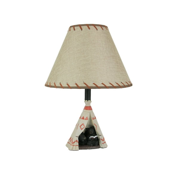 De Leon Collection Mama Bear Reading Book To Cub in Teepee Tent Table Lamp