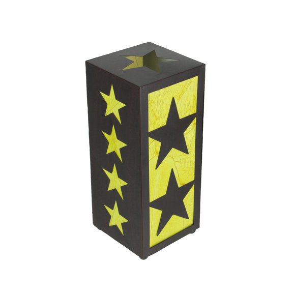 De Leon Collection Western Star Black and Yellow Metal Light Box Accent Lamp