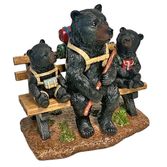 De Leon Collections 10966 3 Bears On Bench Figurine Decor