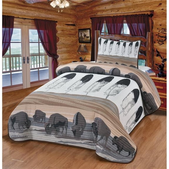 De Leon Collections 197645638863 Quilt Twin Blanket Spirit Of The Plains