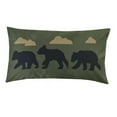 thumbnail image 1 of De Leon Collections 62069 11 x 22 in. Bear Camp Cub Family Decorative Accent Lumbar Throw Pillow, Green, Black & Brown, 1 of 1